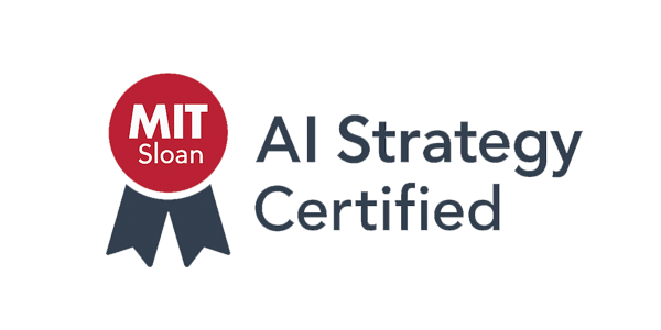 An image that represents that we are certified in AI strategy from MIT Sloan